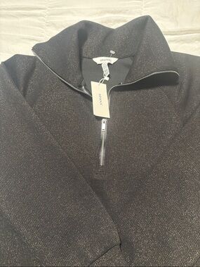 SPANX Black Pullover with Subtle Gold Metallic Threading